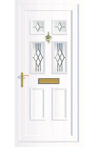 7 uPVC Door in White with 4 glass panels supplied by Paradise Windows