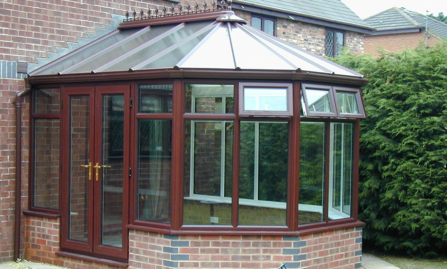 Mahogony Colour Victorian Conservatory installed in Oxfordshire by Paradise Windows