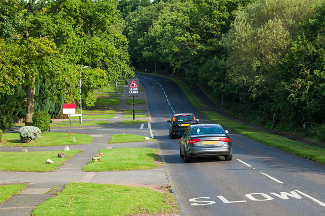 traffic in country lane in Oxfordshire