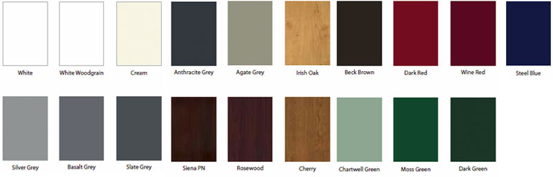 uPVC window colour samples